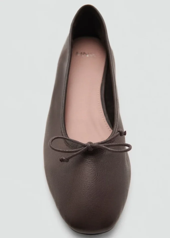 Ballerines en cuir avec nœud