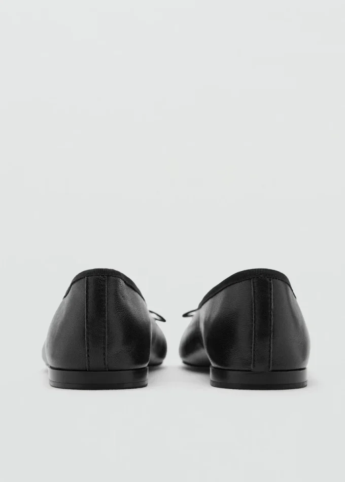 Ballerines en cuir avec nœud
