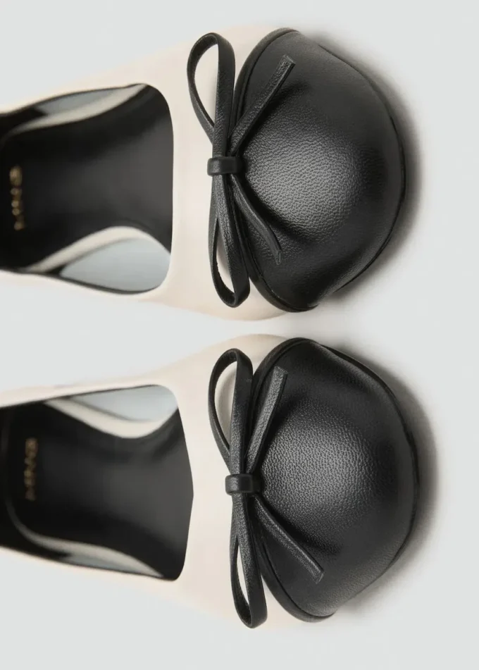 Ballerines en cuir avec nœud