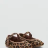 Ballerines en cuir imprimé léopard