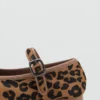 Ballerines en cuir imprimé léopard