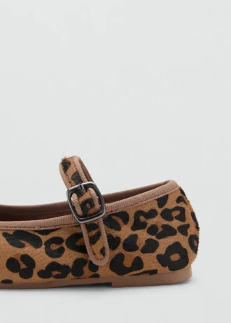 Ballerines en cuir imprimé léopard