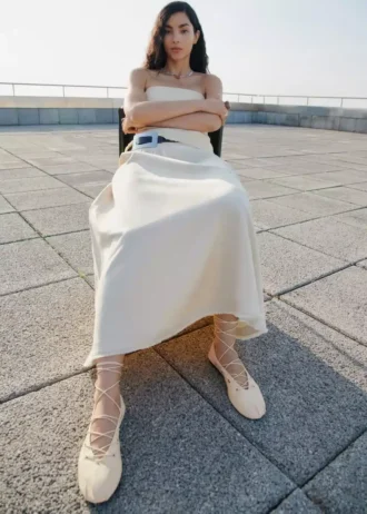 Ballerines en cuir à lanières croisées