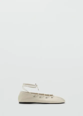 Ballerines en cuir à lanières croisées