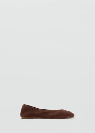 Ballerines en cuir suédé