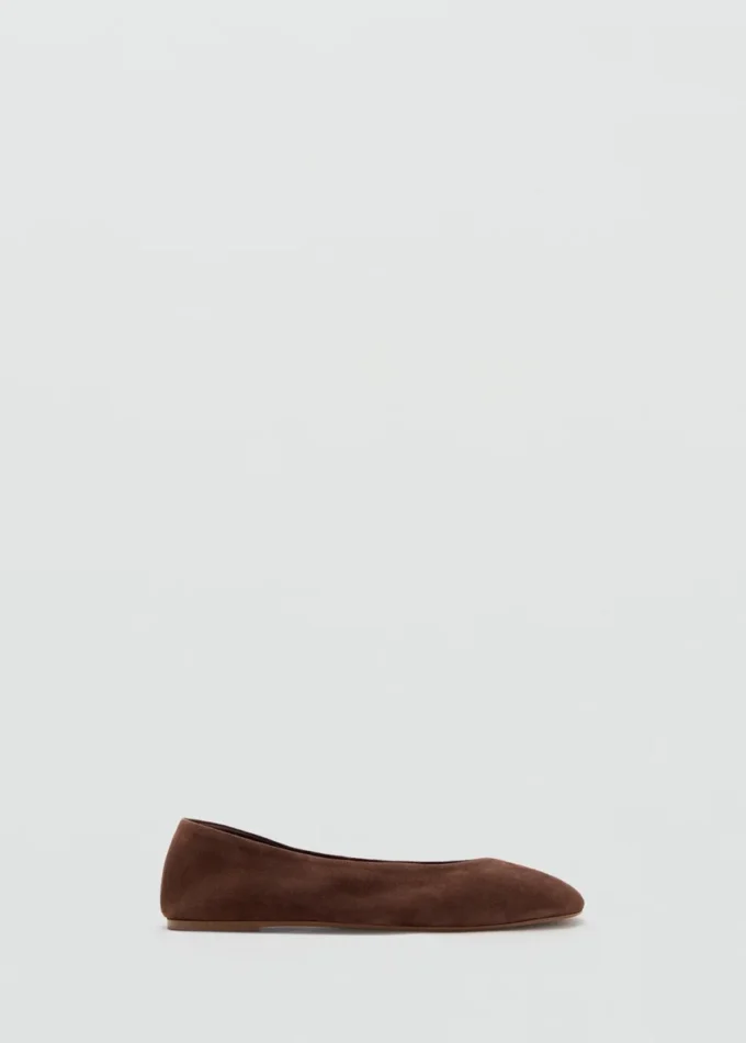 Ballerines en cuir suédé
