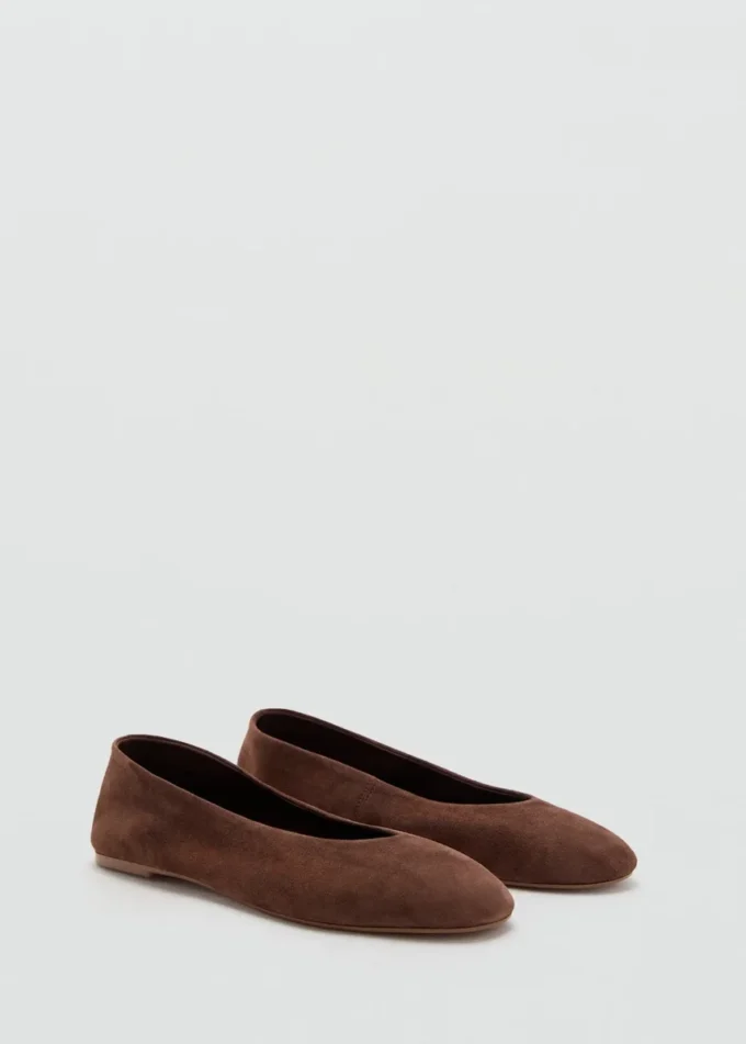 Ballerines en cuir suédé