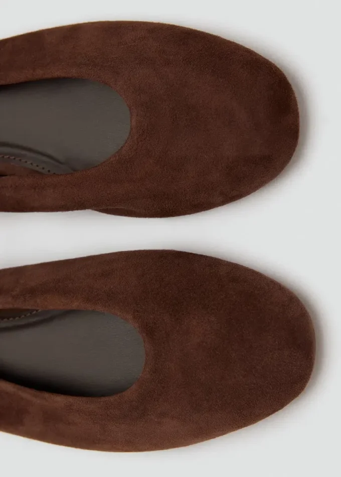 Ballerines en cuir suédé