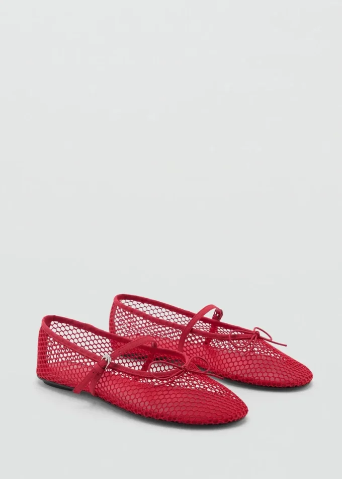 Ballerines en maille avec bride à boucle