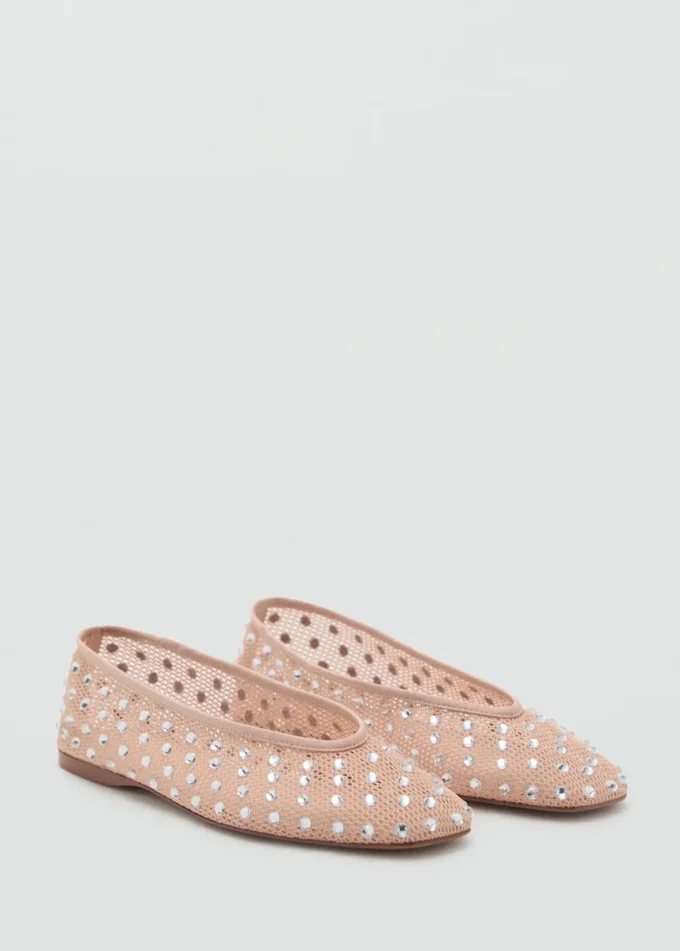 Ballerines en maille avec strass