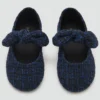 Ballerines en tweed avec nœud