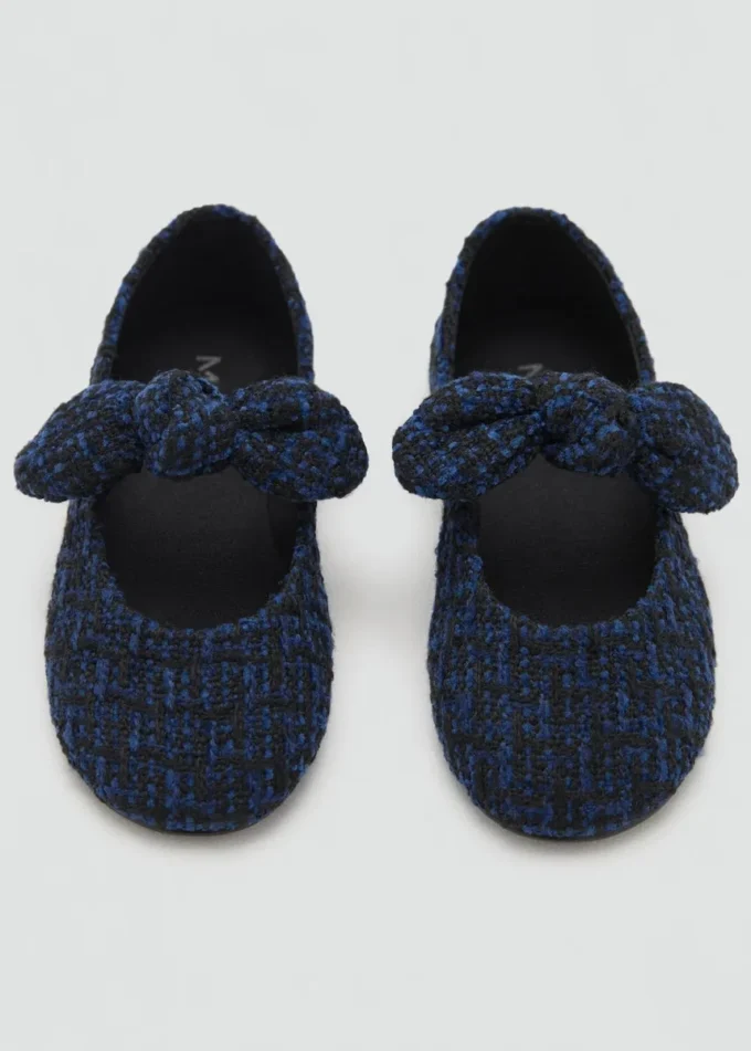 Ballerines en tweed avec nœud