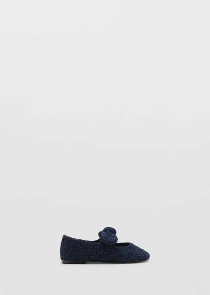 Ballerines en tweed avec nœud