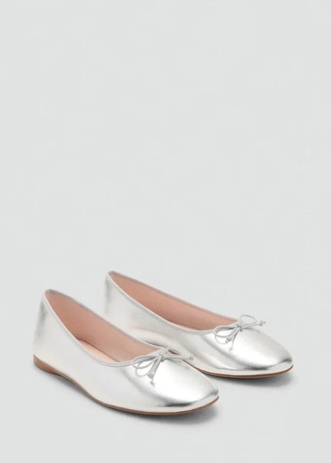 Ballerines métalliques avec nœud
