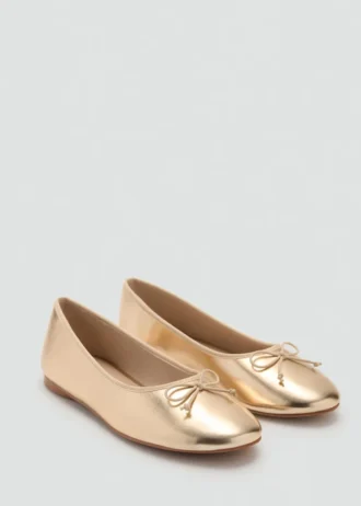 Ballerines métalliques avec nœud
