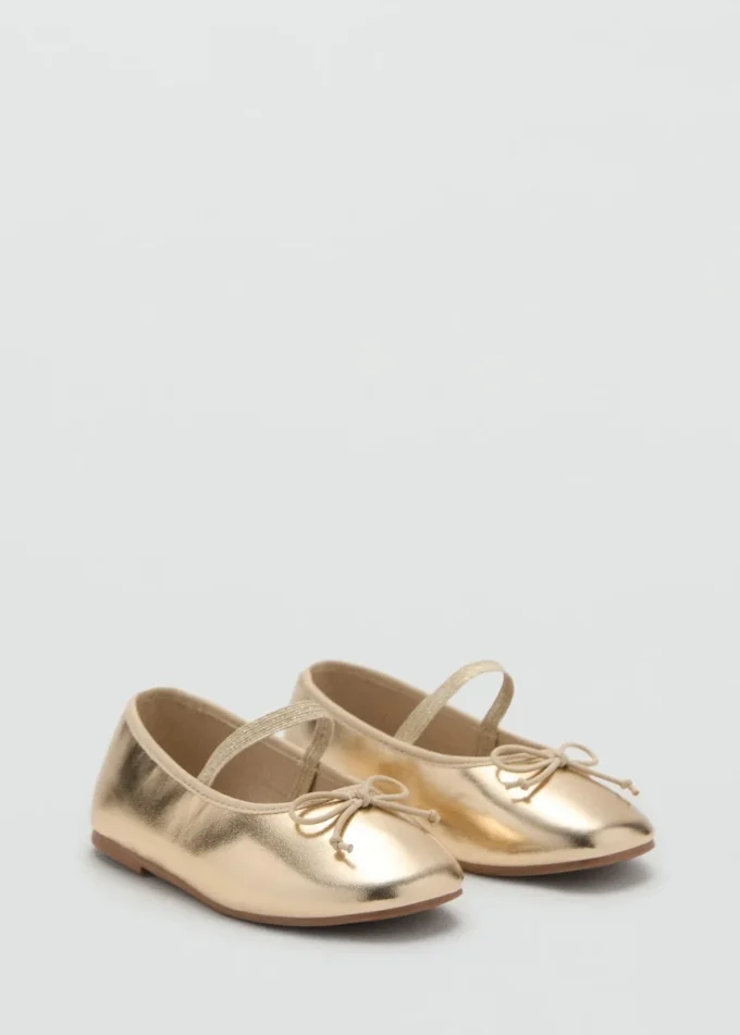 Ballerines métalliques avec nœud