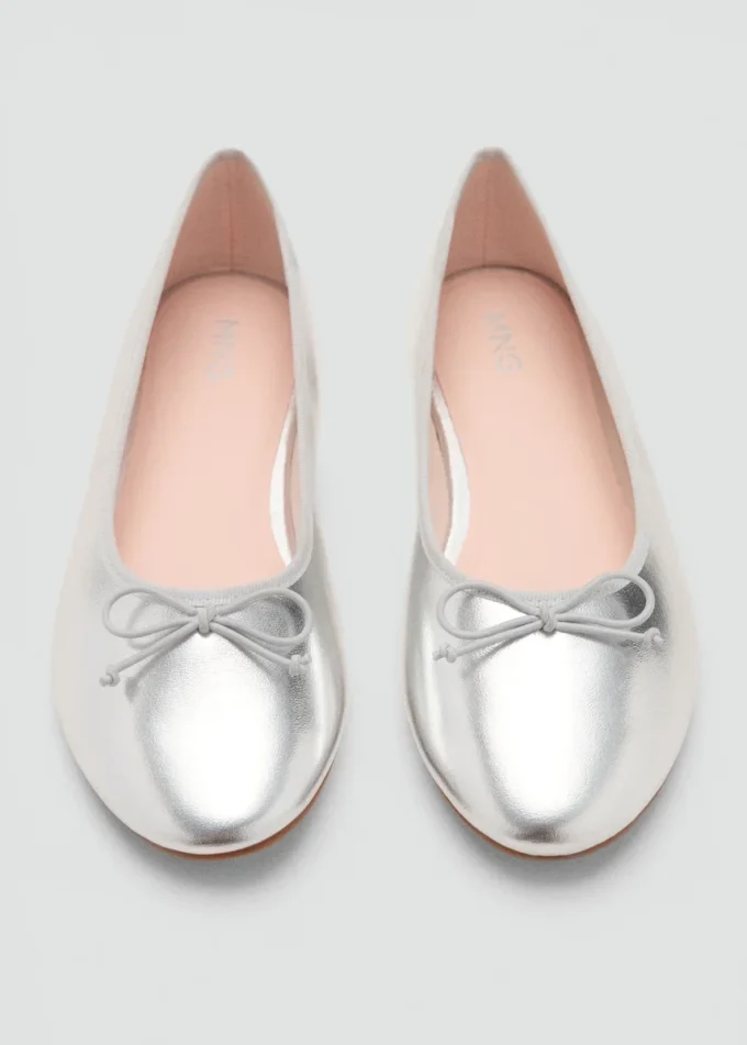 Ballerines métalliques avec nœud
