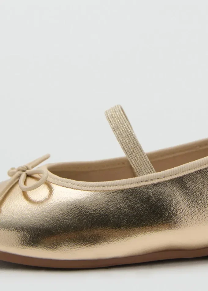 Ballerines métalliques avec nœud