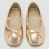Ballerines métalliques avec nœud