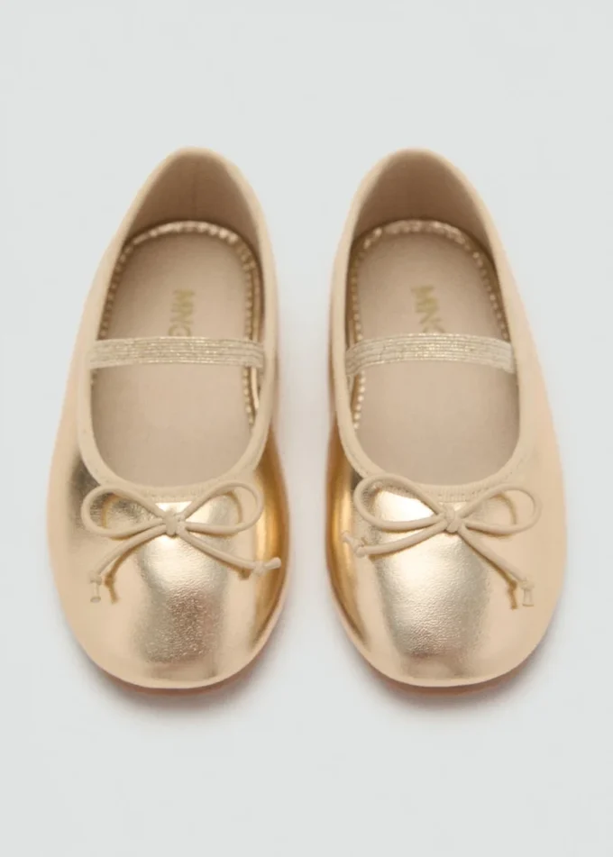 Ballerines métalliques avec nœud