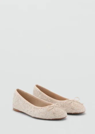 Ballerines à paillettes avec nœud
