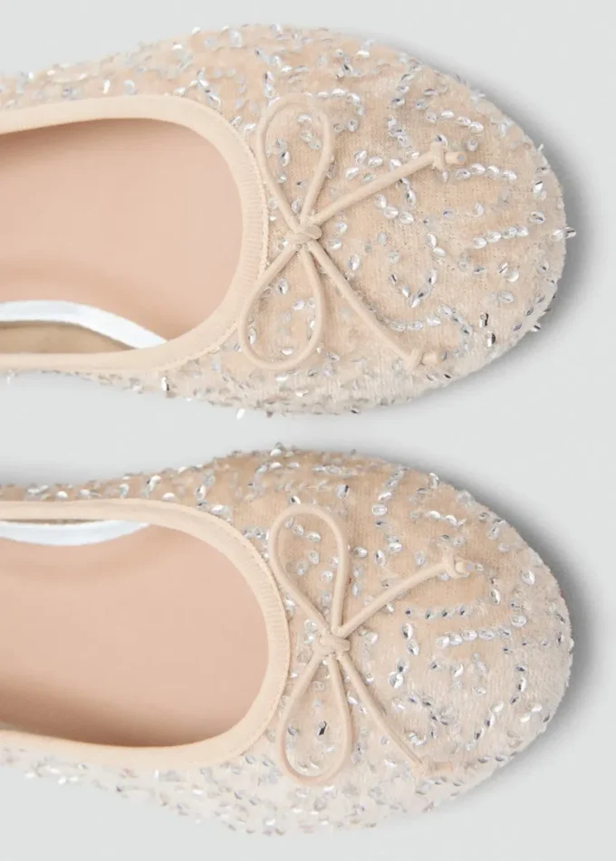 Ballerines à paillettes avec nœud