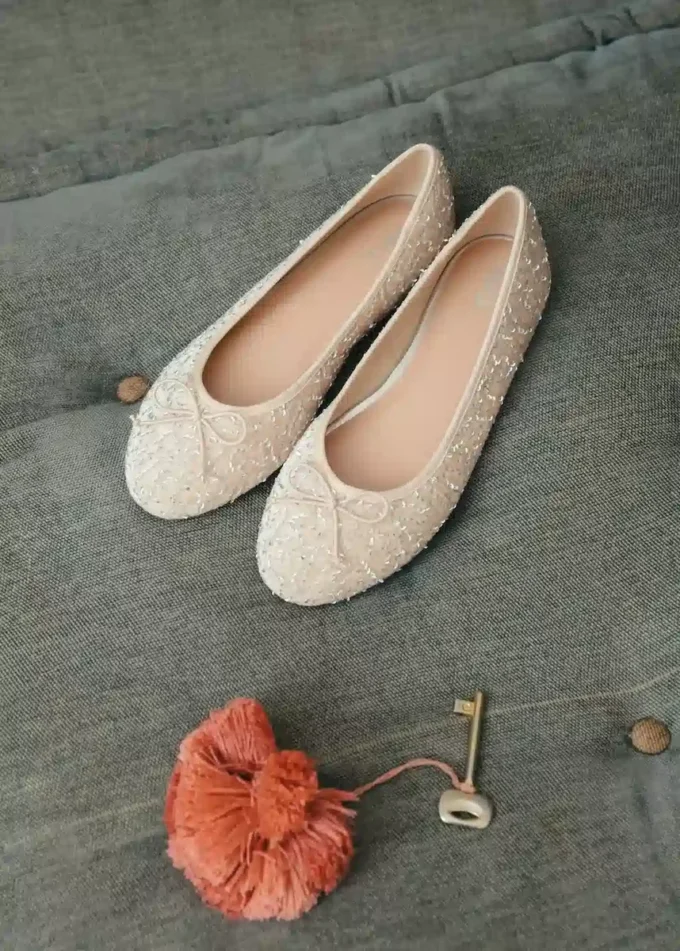 Ballerines à paillettes avec nœud