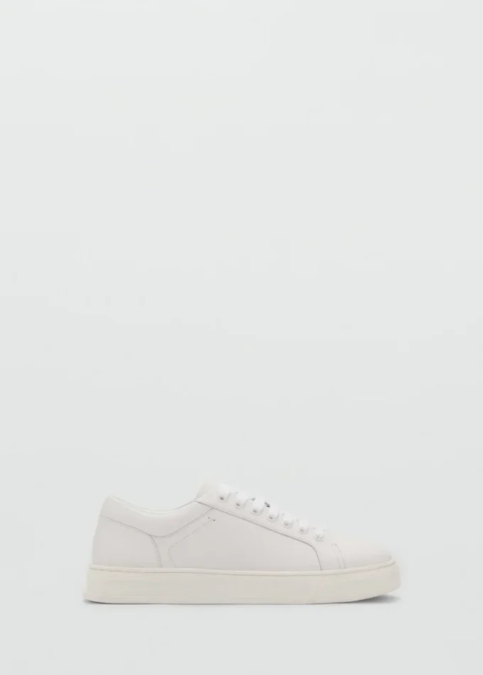 Baskets à empiècements en cuir