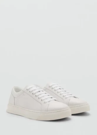 Baskets à empiècements en cuir