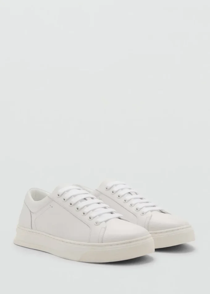 Baskets à empiècements en cuir