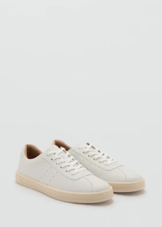 Baskets à empiècements en cuir