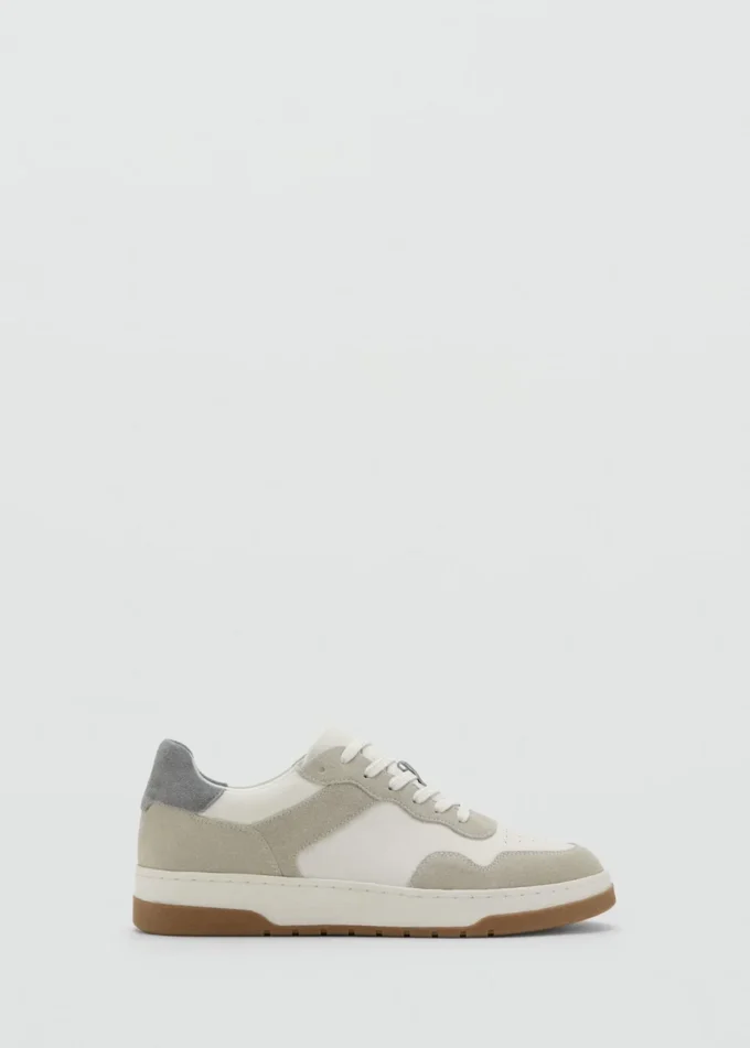 Baskets en cuir combinées