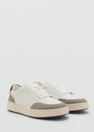 Baskets en cuir combinées
