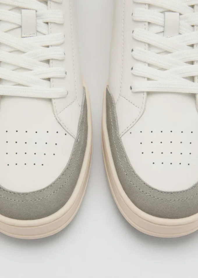 Baskets en cuir combinées