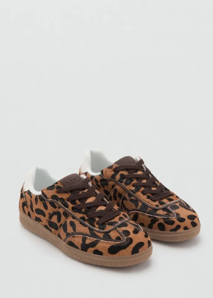 Baskets en cuir léopard