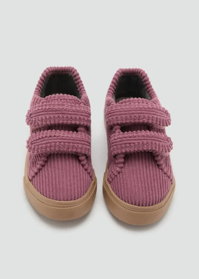 Baskets en velours côtelé à fermeture velcro