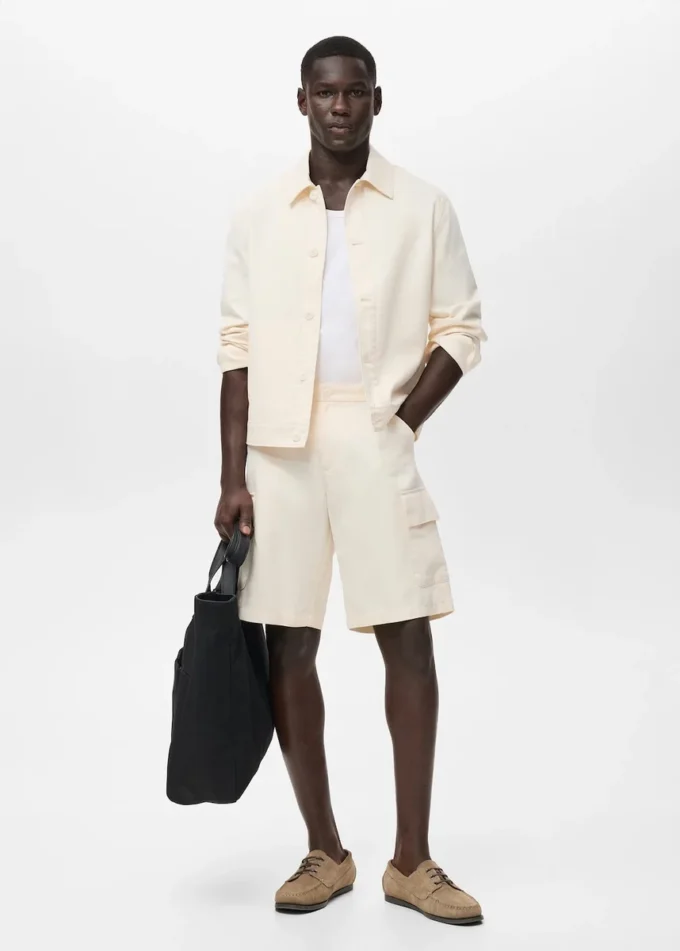 Bermuda cargo en coton lyocell
