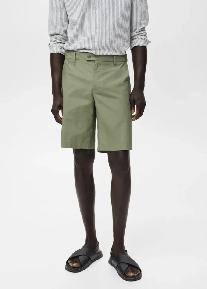 Bermuda en coton avec bande élastique intérieure