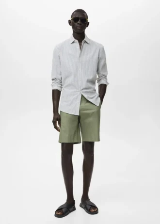 Bermuda en coton avec bande élastique intérieure