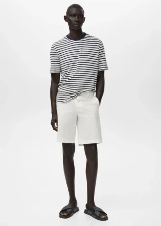 Bermuda en coton avec bande élastique intérieure