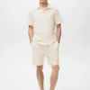 Bermuda en coton seersucker avec cordon de serrage
