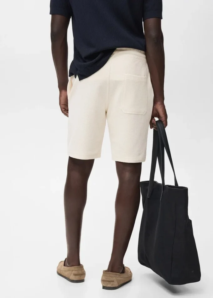 Bermuda en coton texturé avec cordon de serrage