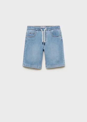 Bermuda en denim avec cordon de serrage