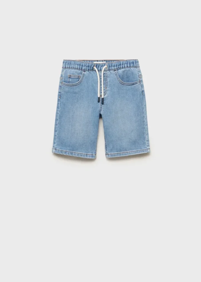 Bermuda en denim avec cordon de serrage