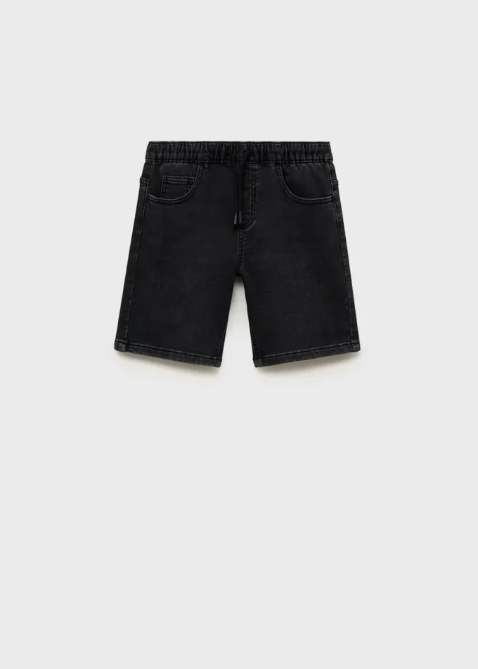 Bermuda en denim avec cordon de serrage