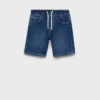 Bermuda en denim avec cordon de serrage