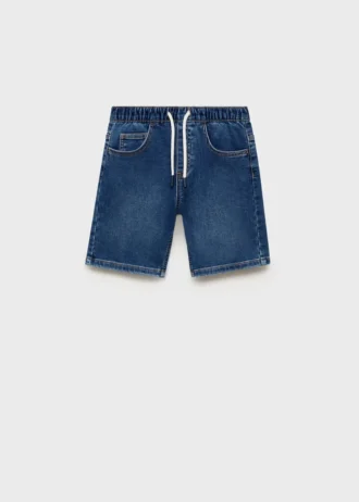 Bermuda en denim avec cordon de serrage