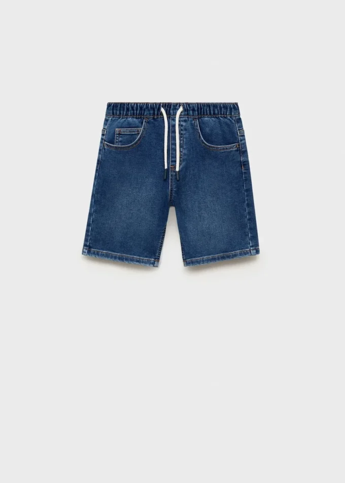 Bermuda en denim avec cordon de serrage