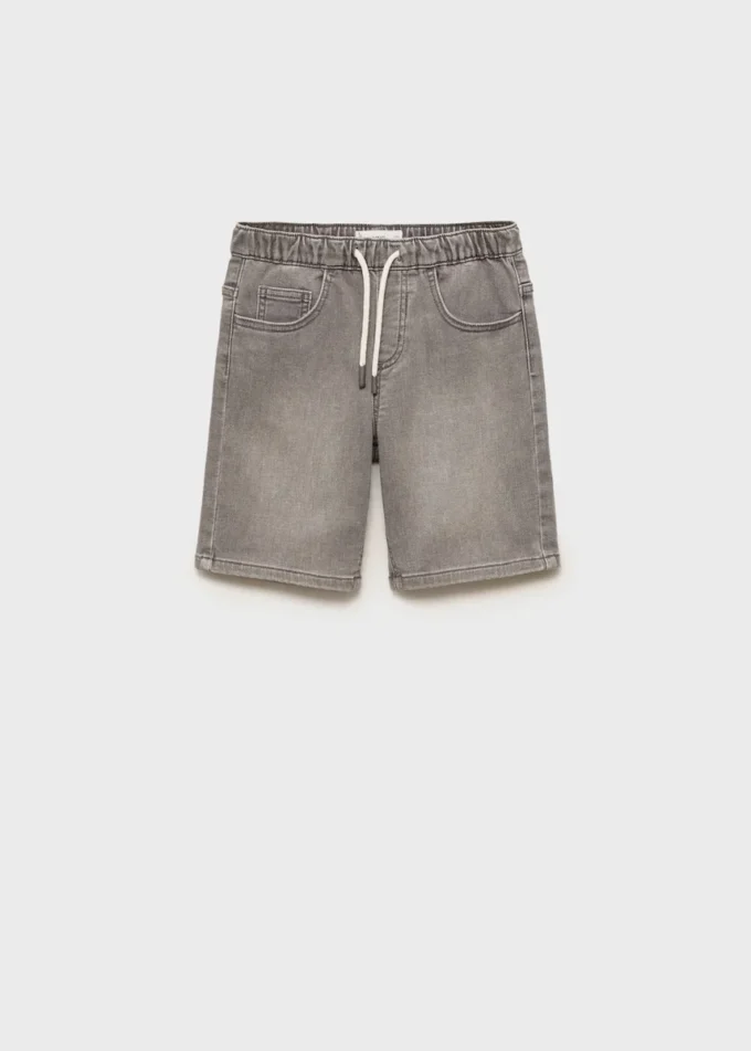 Bermuda en denim avec cordon de serrage