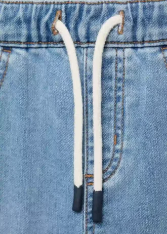 Bermuda en denim avec cordon de serrage
